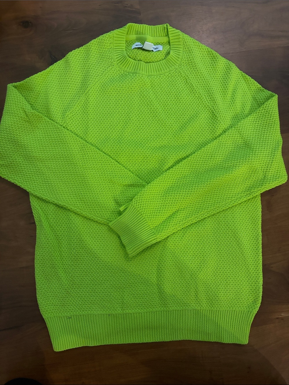 Amazon Essentials Neon Green Crewneck Sweater